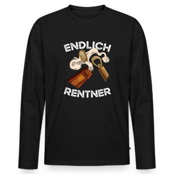 Endlich Rentner Bier Öffnen - Männer Premium Bio Langarmshirt - Schwarz - Vorne - Nico (187cm)