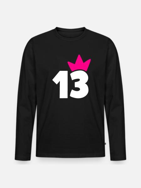 13 Krone Fille 13 - T-shirt manches longues Premium bio Homme - noir