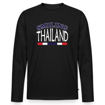 Thailand Smiling - T-shirt manches longues Premium bio Homme - noir - Devant - Nico (187cm)