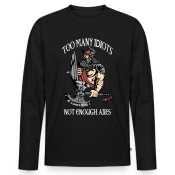 Wikinger Walhalla Krieger - Männer Premium Bio Langarmshirt - Schwarz - Vorne - Nico (187cm)