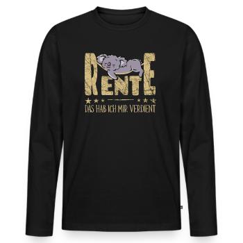 Rente das hab ich mir verdient mit Koala - Männer Premium Bio Langarmshirt - Schwarz - Vorne - Nico (187cm)