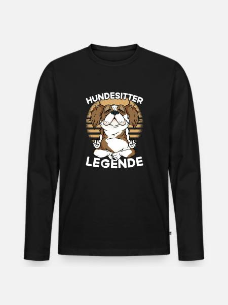 Hundesitter - Männer Premium Bio Langarmshirt - Schwarz