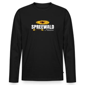 Spreewald Flüsterer - Männer Premium Bio Langarmshirt - Schwarz - Vorne - Nico (187cm)