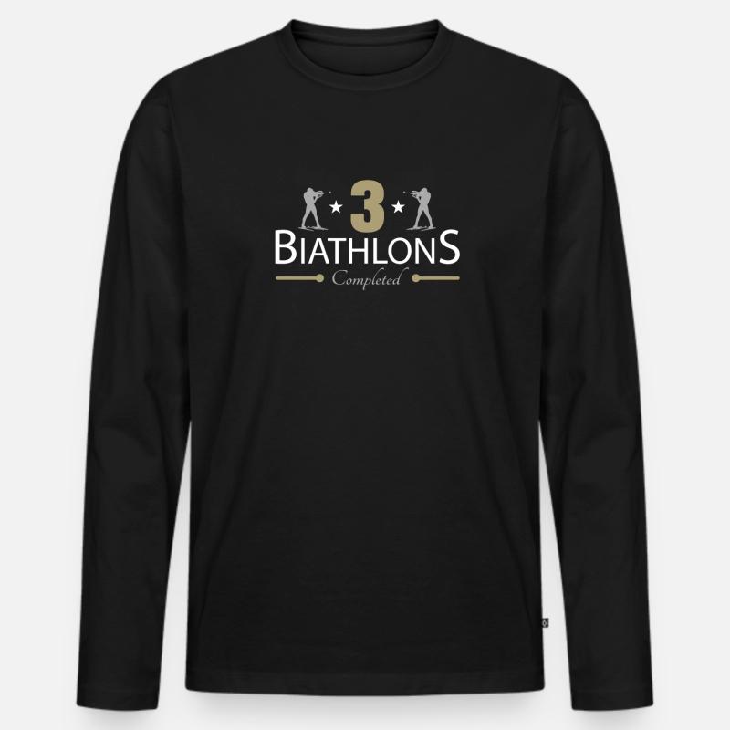 3. Biathlon - Männer Premium Bio Langarmshirt - Schwarz