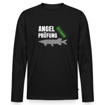Angelprüfung Bestanden - Männer Premium Bio Langarmshirt - Schwarz - Vorne - Nico (187cm)