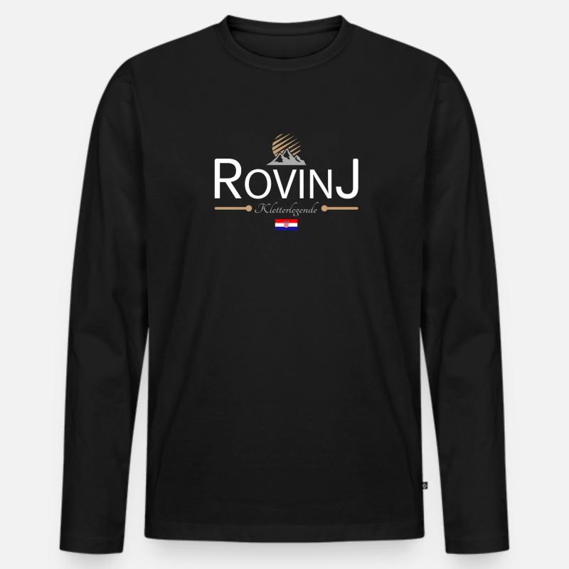 Rovinj Klettern - Männer Premium Bio Langarmshirt - Schwarz