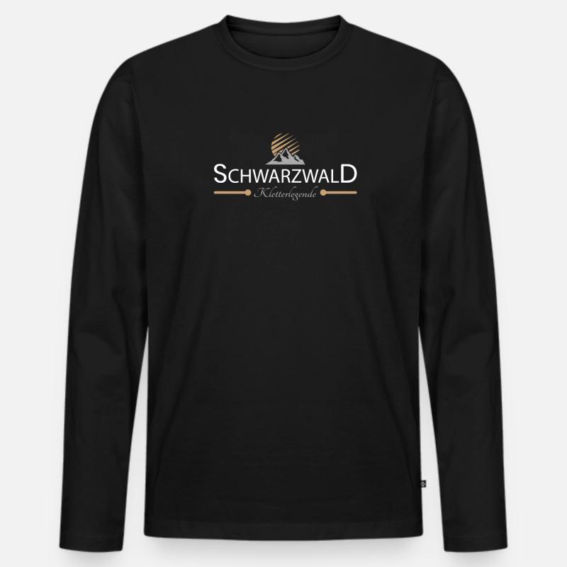 Schwarzwald Klettern - Männer Premium Bio Langarmshirt - Schwarz