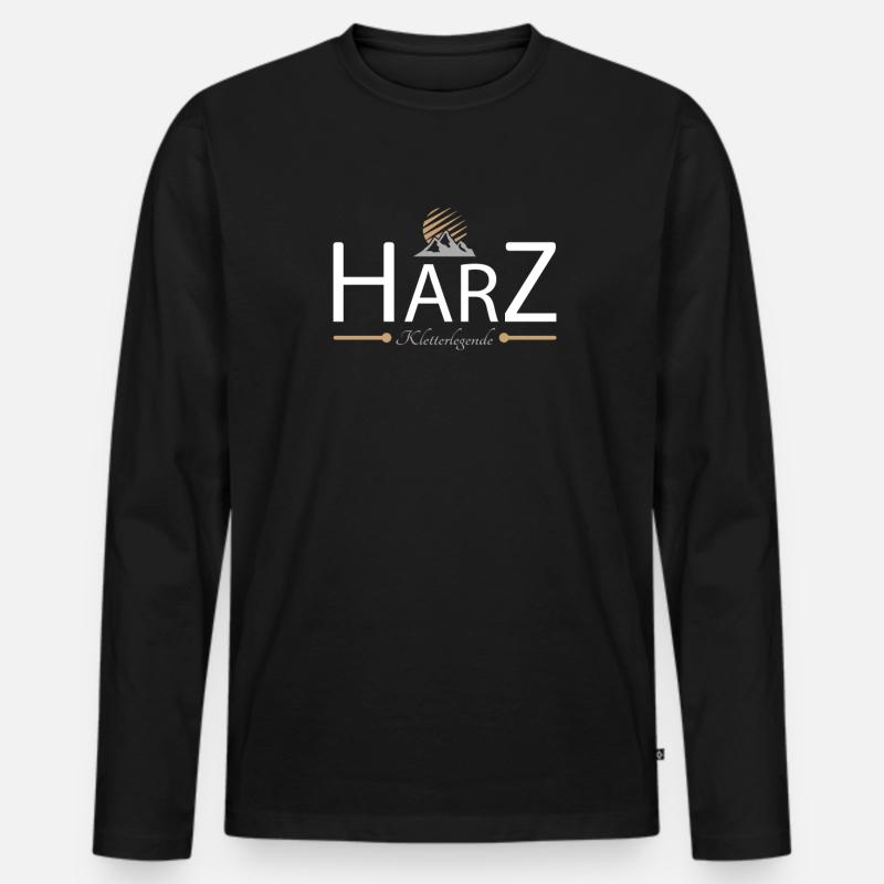 Harz Klettern - Männer Premium Bio Langarmshirt - Schwarz