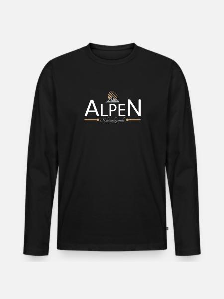Alpen Klettern - Männer Premium Bio Langarmshirt - Schwarz