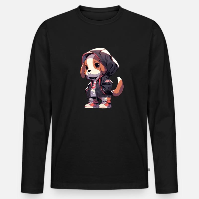 Beagle Hund - Männer Premium Bio Langarmshirt - Schwarz