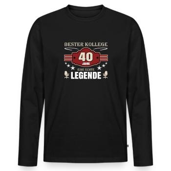 Bester Kollege 40 Jahre Jubiläum - Männer Premium Bio Langarmshirt - Schwarz - Vorne - Nico (187cm)