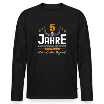 Beamter 5 Jahre Jubiläum - Männer Premium Bio Langarmshirt - Schwarz - Vorne - Nico (187cm)