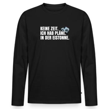 Pläne in der Eistonne - Männer Premium Bio Langarmshirt - Schwarz - Vorne - Nico (187cm)
