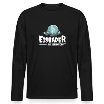 Eisbader aus Leidenschaft - Männer Premium Bio Langarmshirt - Schwarz - Vorne - Nico (187cm)