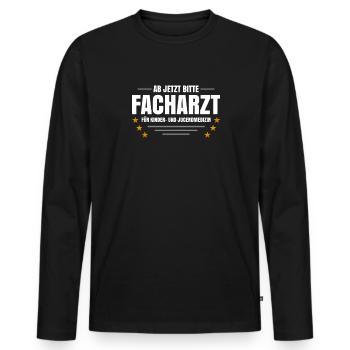 Facharzt für Kinder und Jugendmedizin - Männer Premium Bio Langarmshirt - Schwarz - Vorne - Nico (187cm)