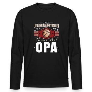 Basketball Opa - Männer Premium Bio Langarmshirt - Schwarz - Vorne - Nico (187cm)