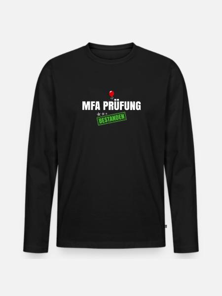 MFA Bestanden - Männer Premium Bio Langarmshirt - Schwarz