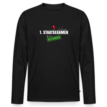 1. Staatsexamen Lehramt - Männer Premium Bio Langarmshirt - Schwarz - Vorne - Nico (187cm)