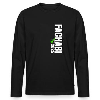 Fachabi Bestanden 2025 - Männer Premium Bio Langarmshirt - Schwarz - Vorne - Nico (187cm)