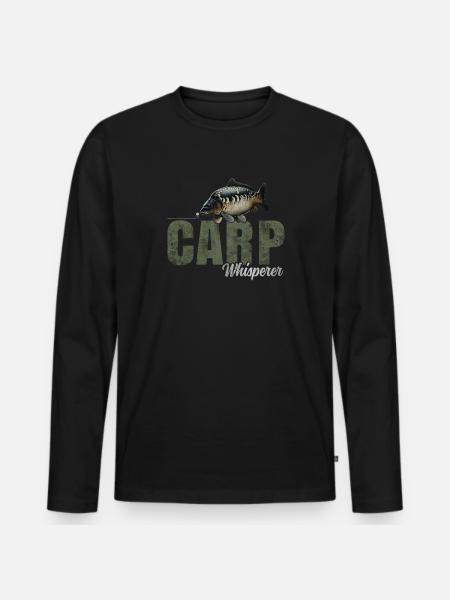 Carp Whisperer - Männer Premium Bio Langarmshirt - Schwarz