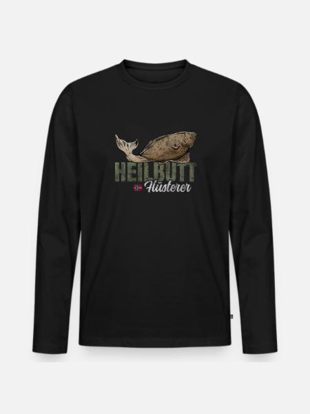 Norwegen Heilbutt Angeln - Männer Premium Bio Langarmshirt - Schwarz