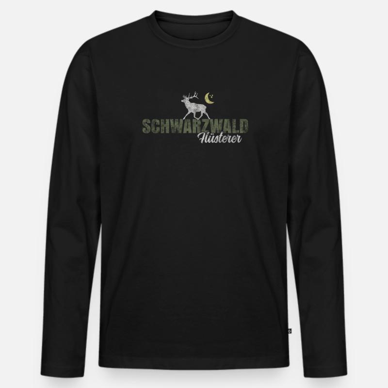 Schwarzwald Flüsterer - Männer Premium Bio Langarmshirt - Schwarz