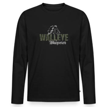 Chuchoteur de doré jaune - T-shirt manches longues Premium bio Homme - noir - Devant - Nico (187cm)