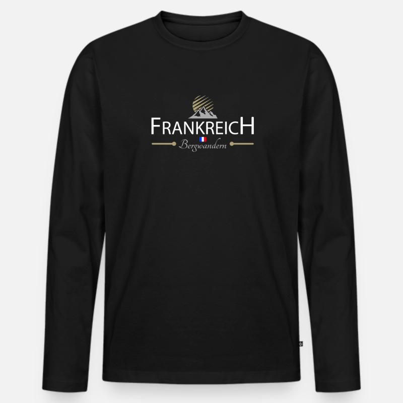 Frankreich Bergwandern - Männer Premium Bio Langarmshirt - Schwarz