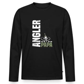Angelnder Papa - Männer Premium Bio Langarmshirt - Schwarz - Vorne - Nico (187cm)