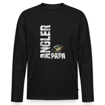 Angler Papa - Karpfen Angeln - Männer Premium Bio Langarmshirt - Schwarz - Vorne - Nico (187cm)