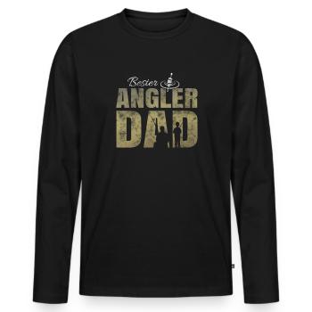 Bester Angler Papa - Männer Premium Bio Langarmshirt - Schwarz - Vorne - Nico (187cm)