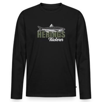 Heringe Angeln - Der Heringsflüsterer - Männer Premium Bio Langarmshirt - Schwarz - Vorne - Nico (187cm)