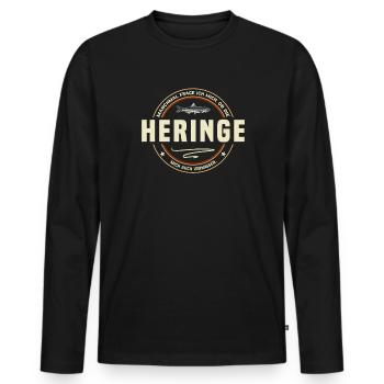 Heringe Angeln Spruch - Männer Premium Bio Langarmshirt - Schwarz - Vorne - Nico (187cm)