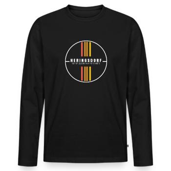 Heringsdorf - Männer Premium Bio Langarmshirt - Schwarz - Vorne - Nico (187cm)