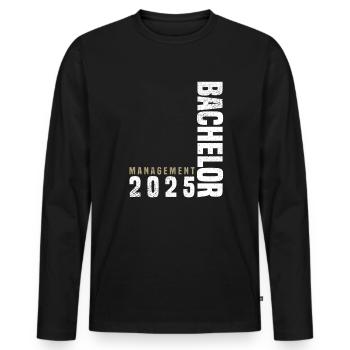 Bachelor Management 2025 - Männer Premium Bio Langarmshirt - Schwarz - Vorne - Nico (187cm)