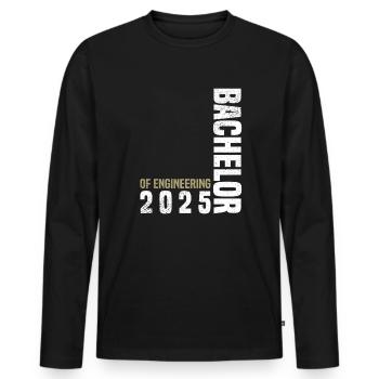 Bachelorparty of Engineering 2025 - Männer Premium Bio Langarmshirt - Schwarz - Vorne - Nico (187cm)