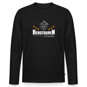 Bergtouren Dolomiten - Männer Premium Bio Langarmshirt - Schwarz - Vorne - Nico (187cm)