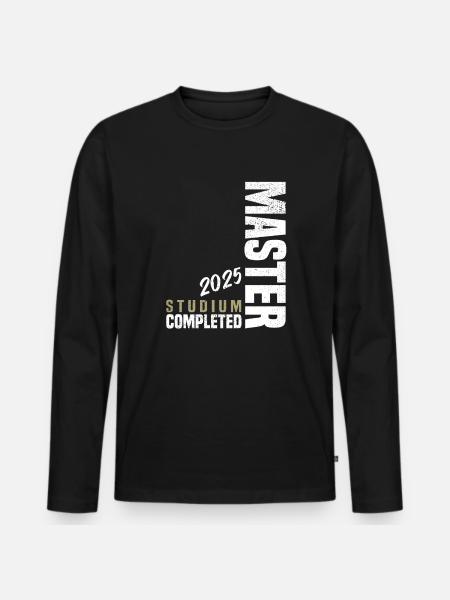 Master Abschluss 2025 - Männer Premium Bio Langarmshirt - Schwarz