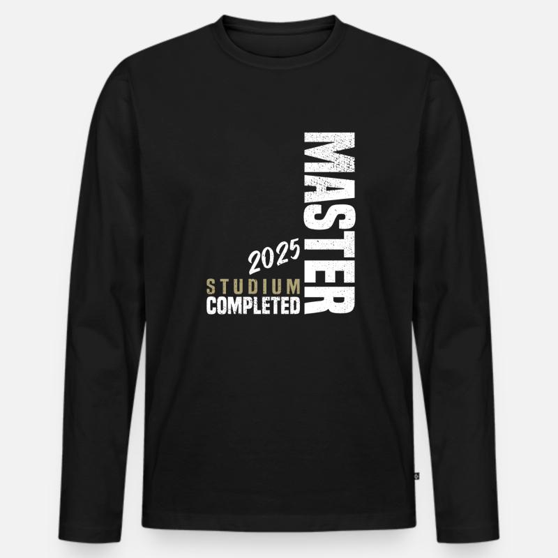 Master Abschluss 2025 - Männer Premium Bio Langarmshirt - Schwarz