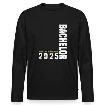Bachelor Wirtschaftsinformatik - Männer Premium Bio Langarmshirt - Schwarz - Vorne - Nico (187cm)