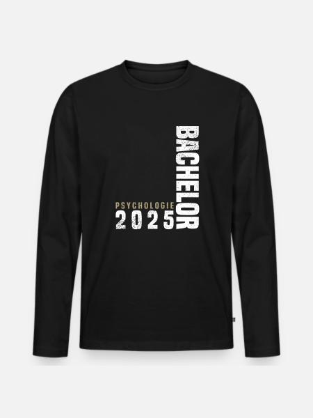 Bachelor Psychologie - Männer Premium Bio Langarmshirt - Schwarz