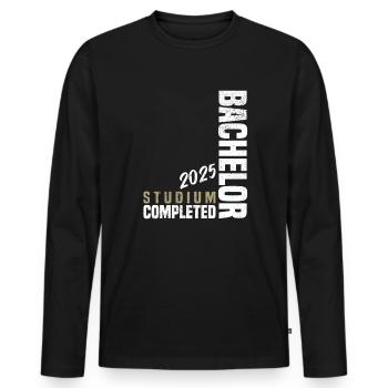 Bachelor Studium 2025 Completed - Männer Premium Bio Langarmshirt - Schwarz - Vorne - Nico (187cm)