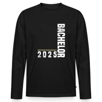 Bachelor Wirtschaftswissenschaft - Männer Premium Bio Langarmshirt - Schwarz - Vorne - Nico (187cm)