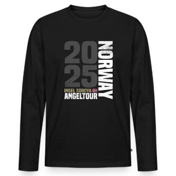Soroya Norwegen Angeltour 2025 - Männer Premium Bio Langarmshirt - Schwarz - Vorne - Nico (187cm)