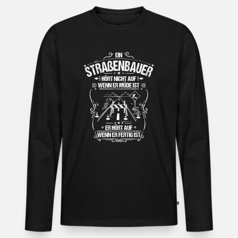Straßenbauer/Asphaltbauer/Straßenbau/Asphalt/Beton - Männer Premium Bio Langarmshirt - Schwarz
