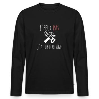 j'peux pas j'ai bricolage cadeau anniversaire - T-shirt manches longues Premium bio Homme - noir - Devant - Nico (187cm)
