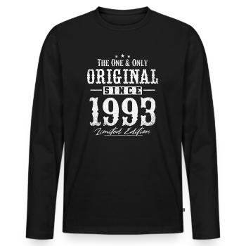 Original depuis 1993 - T-shirt manches longues Premium bio Homme - noir - Devant - Nico (187cm)