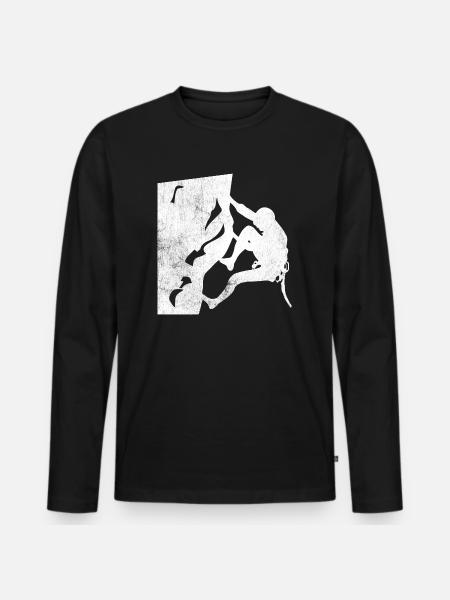 Climbing - Men's Premium Organic Long Sleeve Shirt - black
