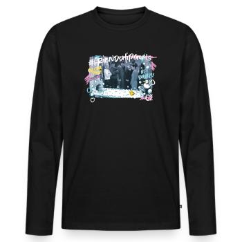 Friends Chandler se baigne #friendshipgoals - T-shirt manches longues Premium bio Homme - noir - Devant - Nico (187cm)