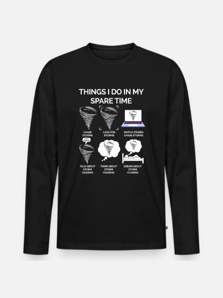Tornado - Männer Premium Bio Langarmshirt - Schwarz